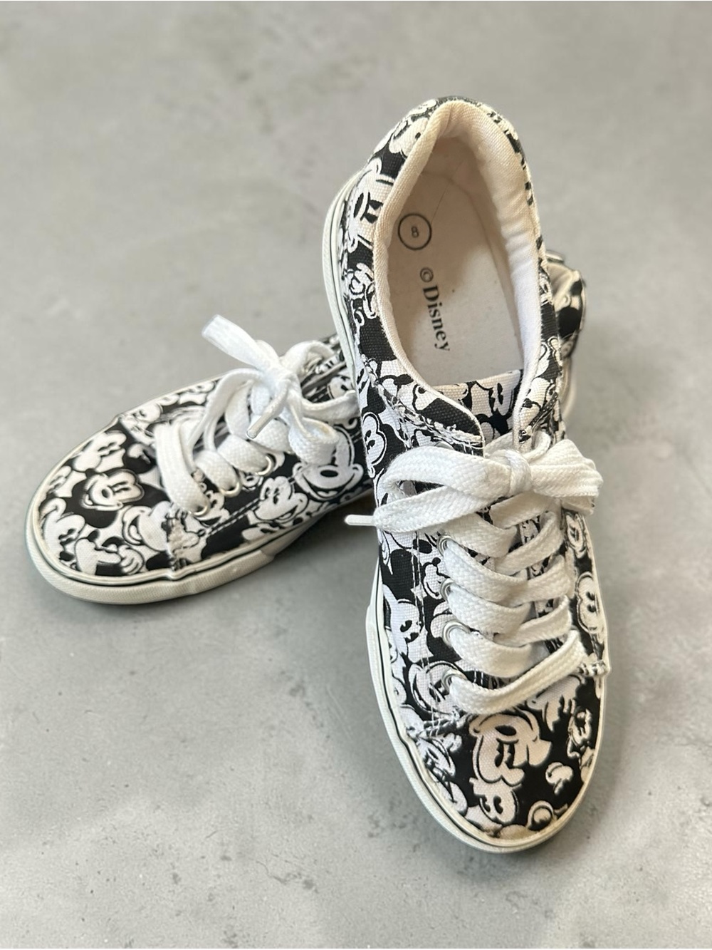 Disney Women Black & White Mickey Canvas Sneakers
